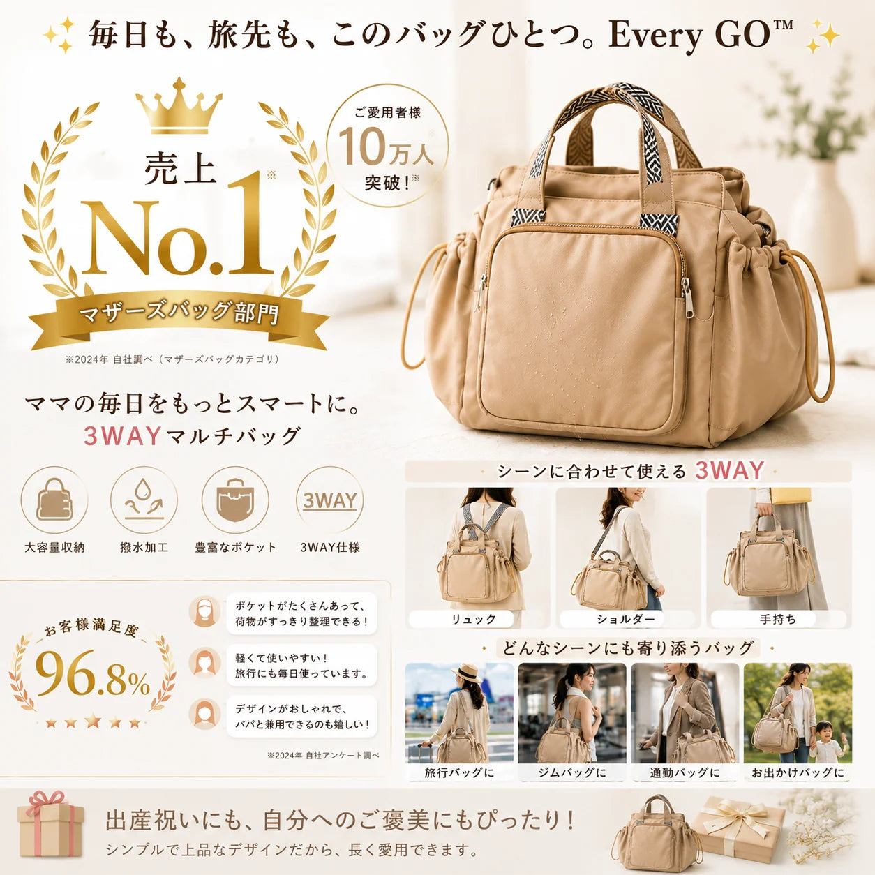 Every GO™｜撥水・大容量・3WAYの完璧バッグ
